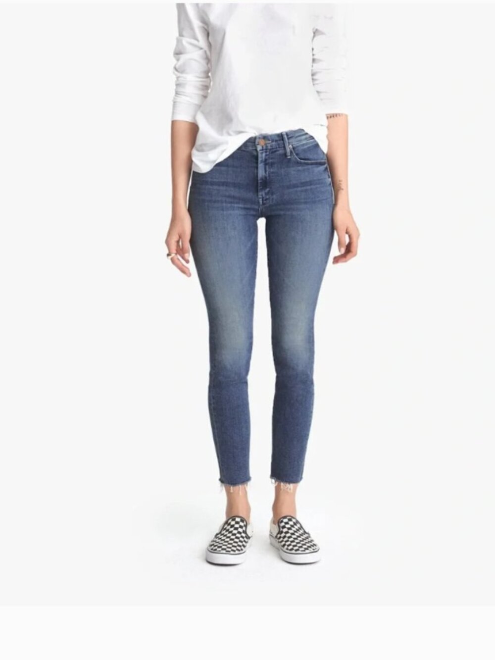 MOTHER Jeans THE LOOKER ANKLE FRAY Groovin 25